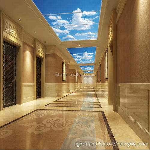 Wall Mounted 60x60 LED Panel Light 600x600 Blue Sky White Cloud Frame